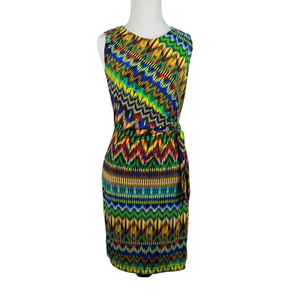 Eci New York Multicolored Abstract Pattern Sleeve… - image 1